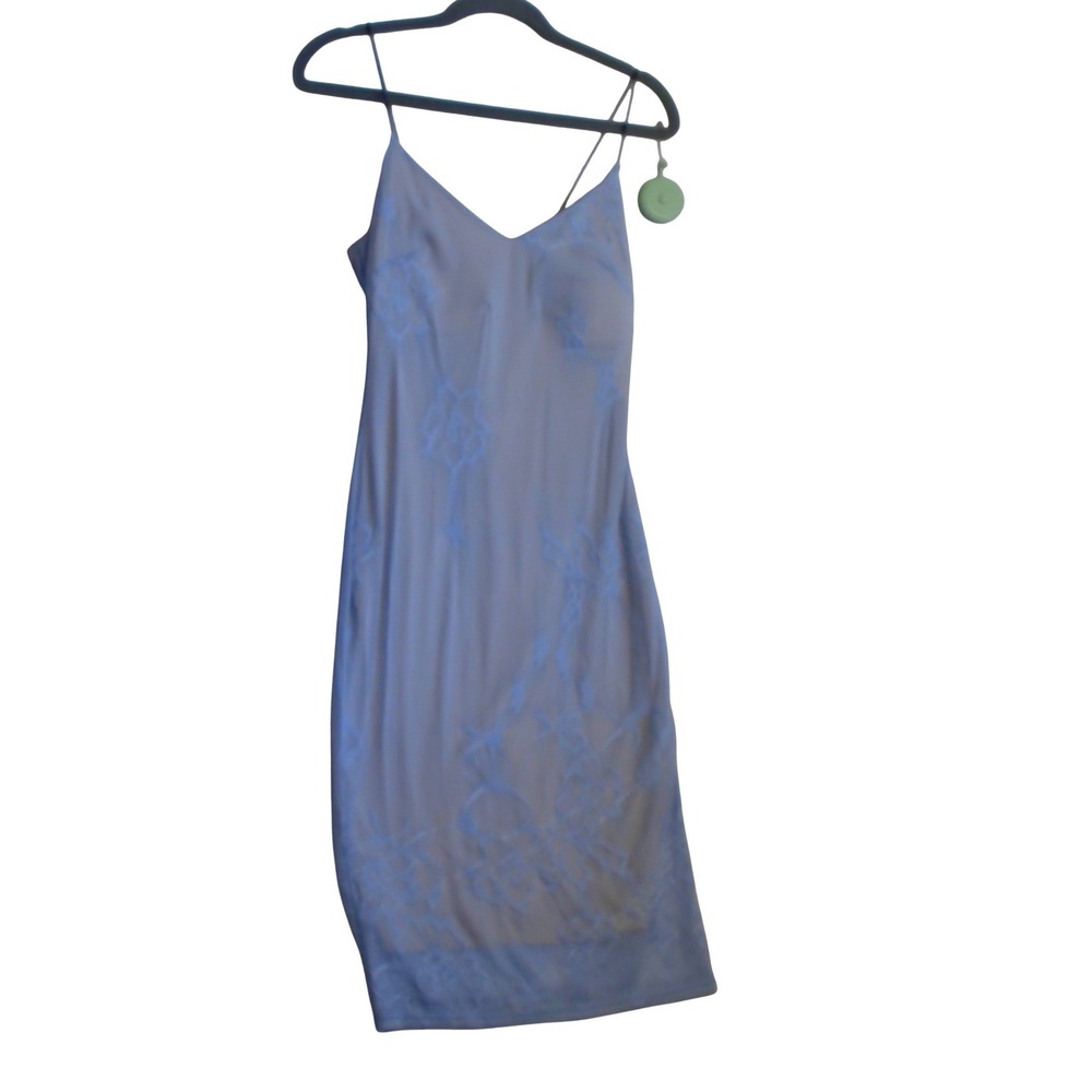 Charlotte russe Blue‎  Lace Pleated Midi Slip Dress Spaghetti Strap Cocktail S